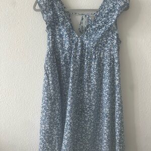 Floral Blue and White Dress